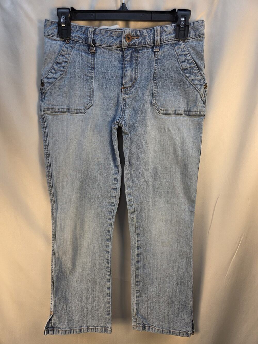 Tilt Stretch Juniors Size 5 Capri Jeans Light Wash Pockets Beach Vacation Hippie